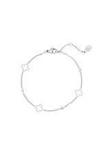 Silver / Bracelet open clovers Silver Stainless Steel Picture2